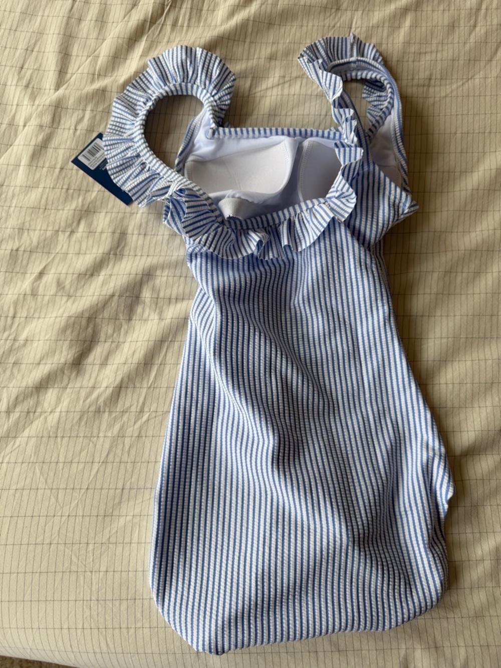 NWT Rufflebutts Seersucker Striped Ruffle-Trim One-Piece Swimsuit-women’s XS - Picture 7 of 9